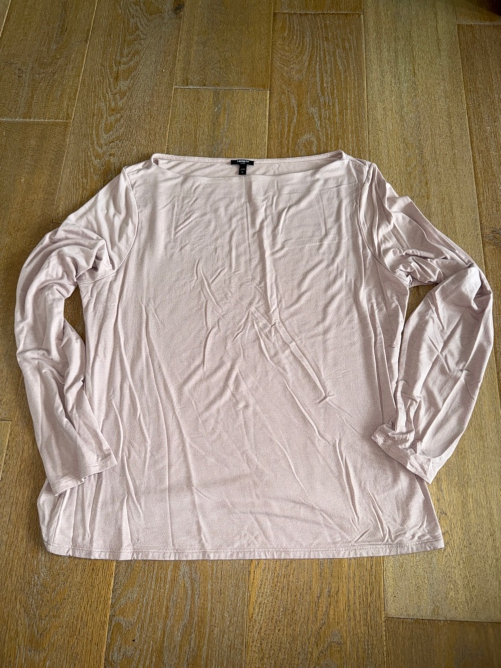 Express Light Pink Long-Sleeve Boatneck Women's Top